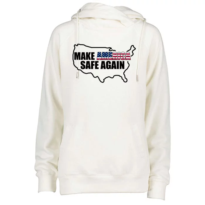 Make America Safe Again Flag Womens Funnel Neck Pullover Hood