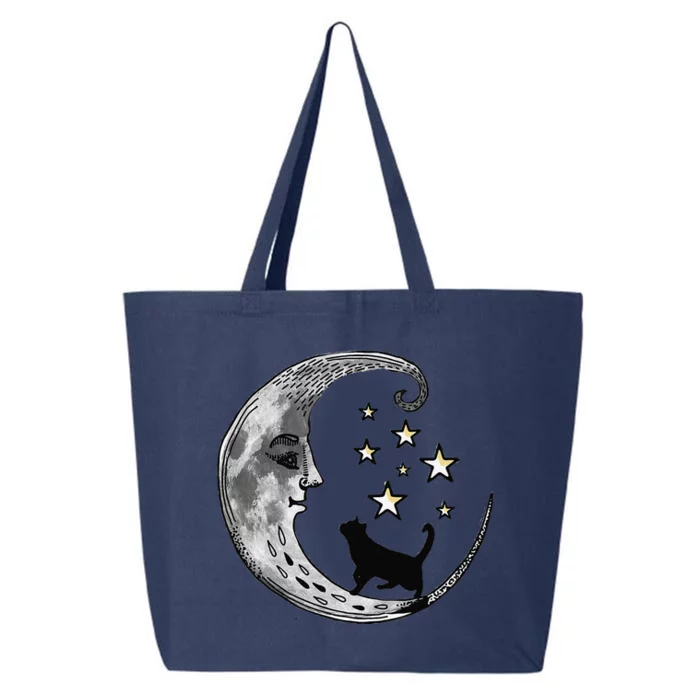 Moon And Stars With Black Cat 25L Jumbo Tote