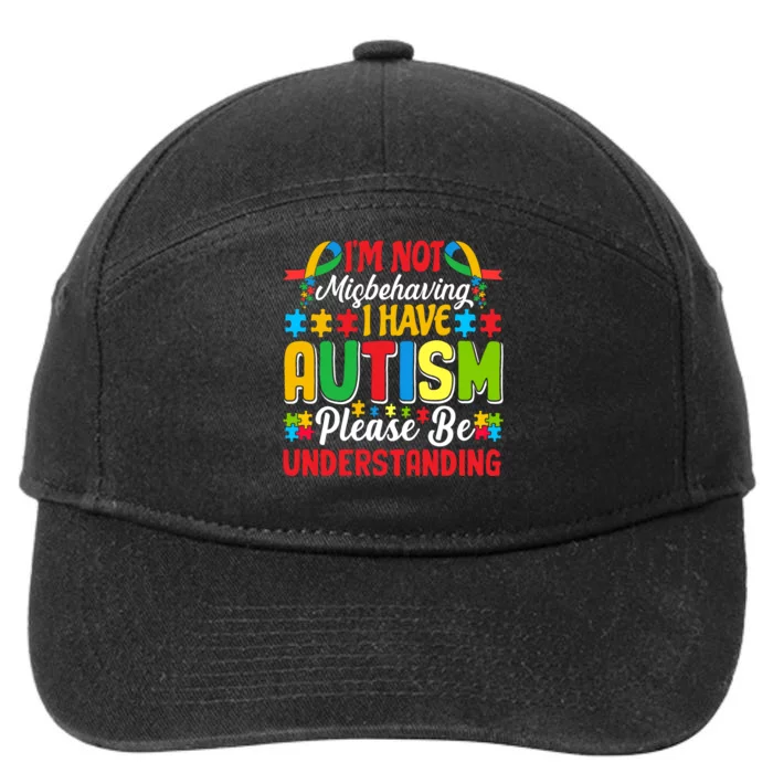 Motivational Autism Slogans Autism Awareness Autism Acceptance Disability Month 7-Panel Snapback Hat