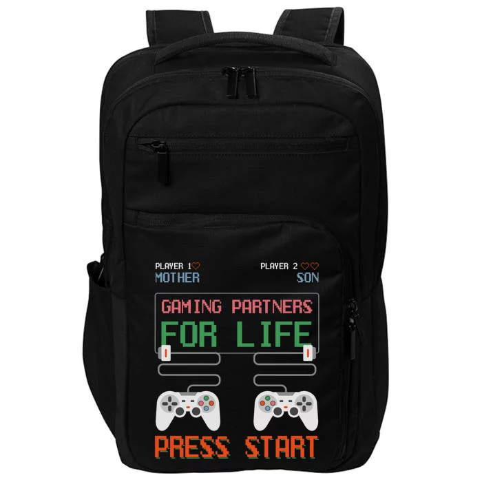 Mother And Son Gaming Partners For Life Video Game Gamer Cool Gift Impact Tech Backpack