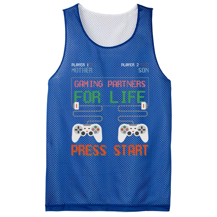 Mother And Son Gaming Partners For Life Video Game Gamer Cool Gift Mesh Reversible Basketball Jersey Tank