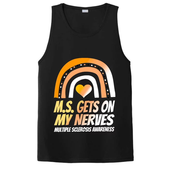 MS Awareness Shirts Multiple Sclerosis Wear Orange Performance Tank