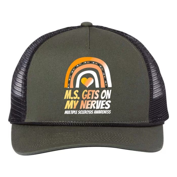 MS Awareness Shirts Multiple Sclerosis Wear Orange Retro Rope Trucker Hat Cap