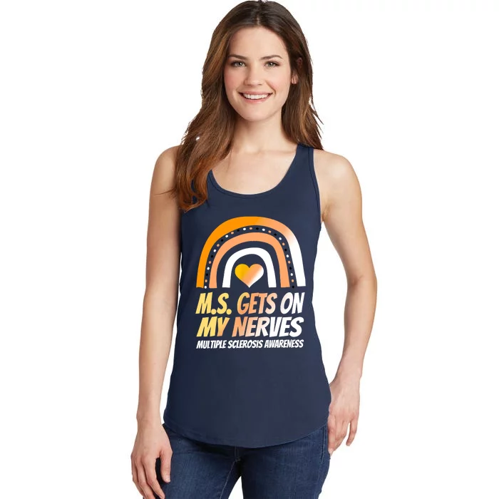 MS Awareness Shirts Multiple Sclerosis Wear Orange Ladies Essential Tank