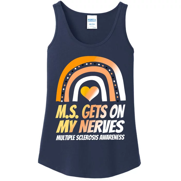 MS Awareness Shirts Multiple Sclerosis Wear Orange Ladies Essential Tank