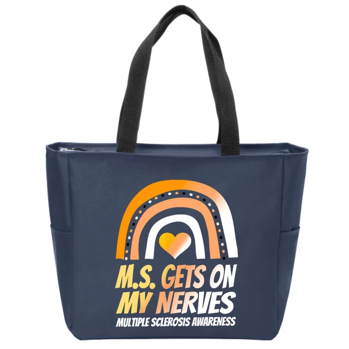 MS Awareness Shirts Multiple Sclerosis Wear Orange Zip Tote Bag