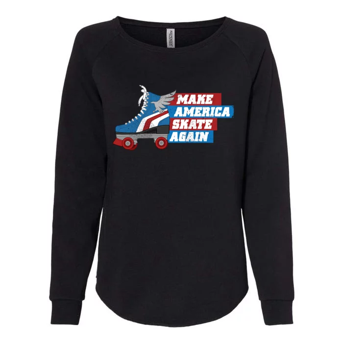 Make America Skate Again Red White And Blue Distressed Gift Womens California Wash Sweatshirt