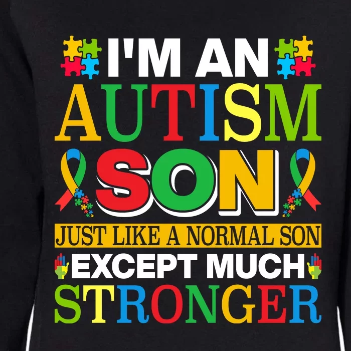 Motivational Autism Son Fathers Day Mothers Day Autism Awareness Womens California Wash Sweatshirt