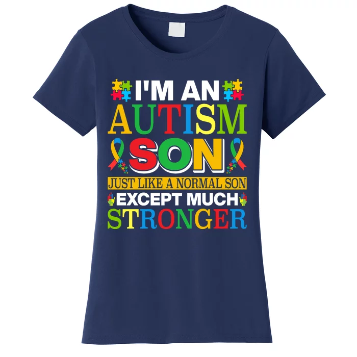 Motivational Autism Son Fathers Day Mothers Day Autism Awareness Women's T-Shirt