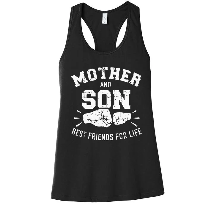 Mother And Son Best Friends For Life Mom Women's Racerback Tank