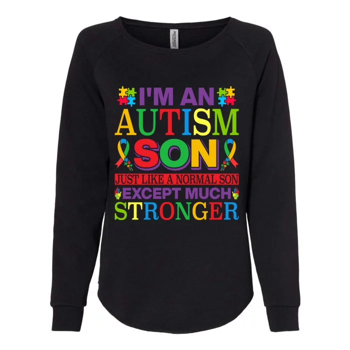 Motivational Autism Son Fathers Day Mothers Day Autism Awareness Womens California Wash Sweatshirt