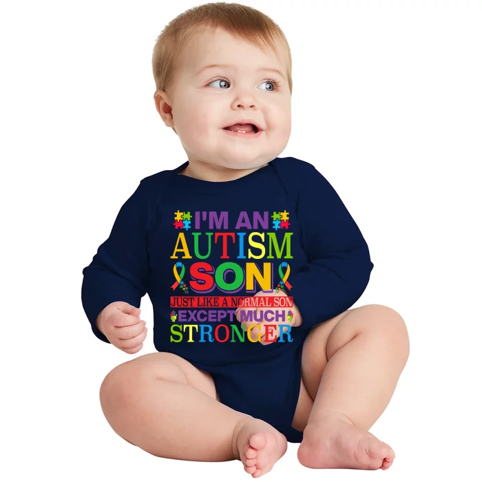 Motivational Autism Son Fathers Day Mothers Day Autism Awareness Baby Long Sleeve Bodysuit