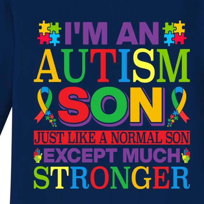 Motivational Autism Son Fathers Day Mothers Day Autism Awareness Baby Long Sleeve Bodysuit