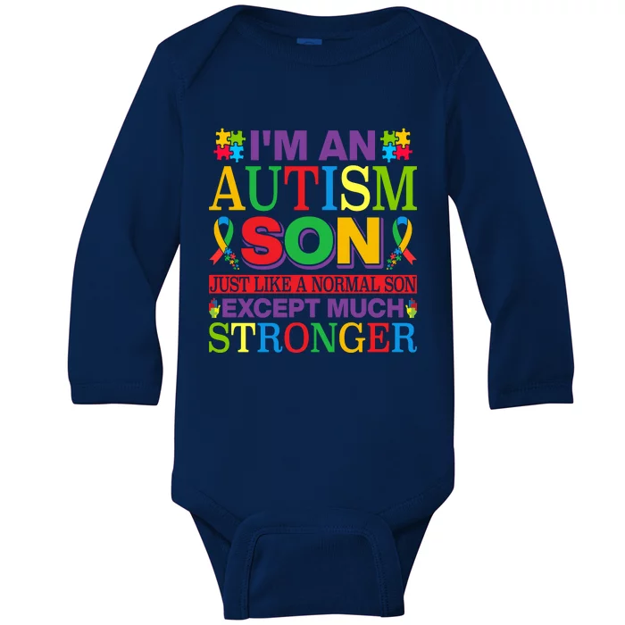 Motivational Autism Son Fathers Day Mothers Day Autism Awareness Baby Long Sleeve Bodysuit