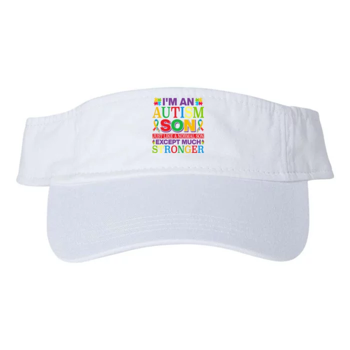 Motivational Autism Son Fathers Day Mothers Day Autism Awareness Valucap Bio-Washed Visor