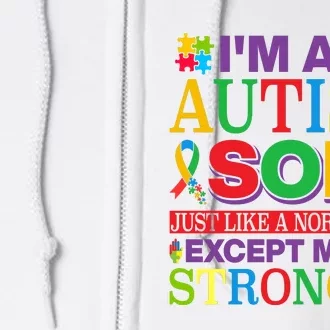 Motivational Autism Son Fathers Day Mothers Day Autism Awareness Full Zip Hoodie