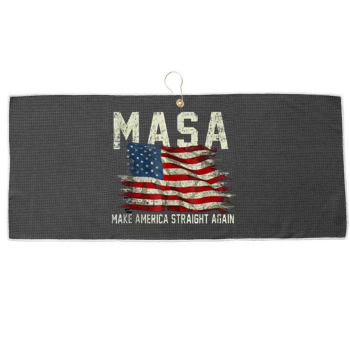 Make America Straight Again MASA US Distressed Flag Large Microfiber Waffle Golf Towel