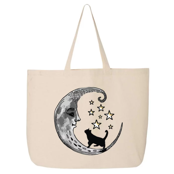 Moon And Stars With Black Cat 25L Jumbo Tote