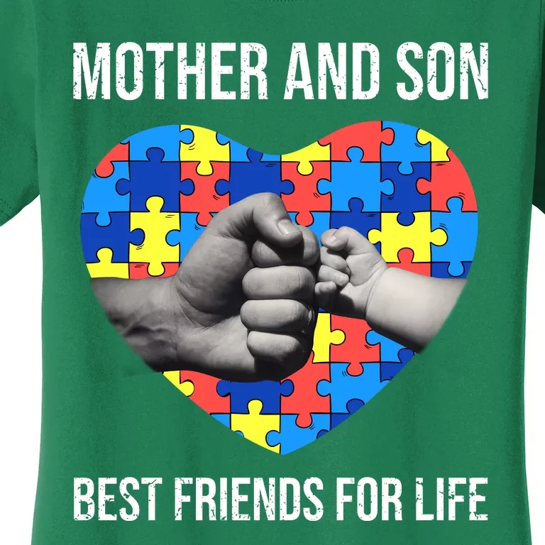 Mother And Son Best Friends For Life Autism Mom Women's T-Shirt