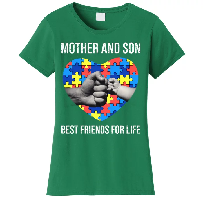 Mother And Son Best Friends For Life Autism Mom Women's T-Shirt