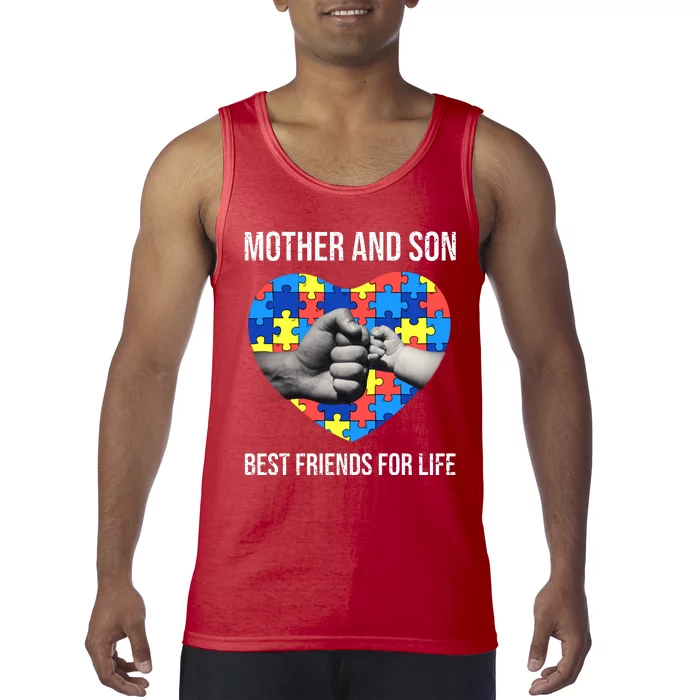 Mother And Son Best Friends For Life Autism Mom Tank Top