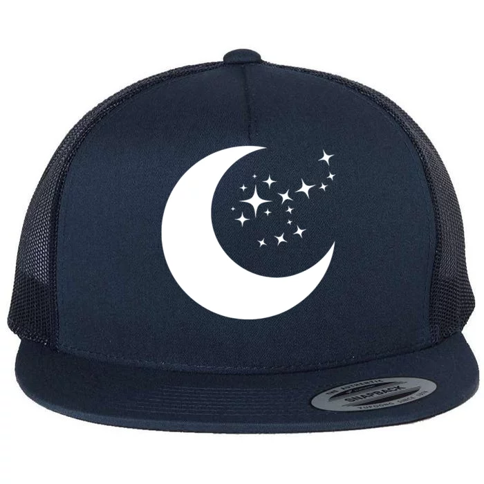 Moon And Stars Flat Bill Trucker Hat