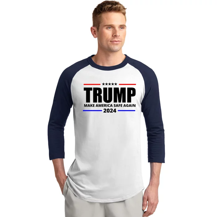 Make America Safe Again 2024 Trump Baseball Sleeve Shirt