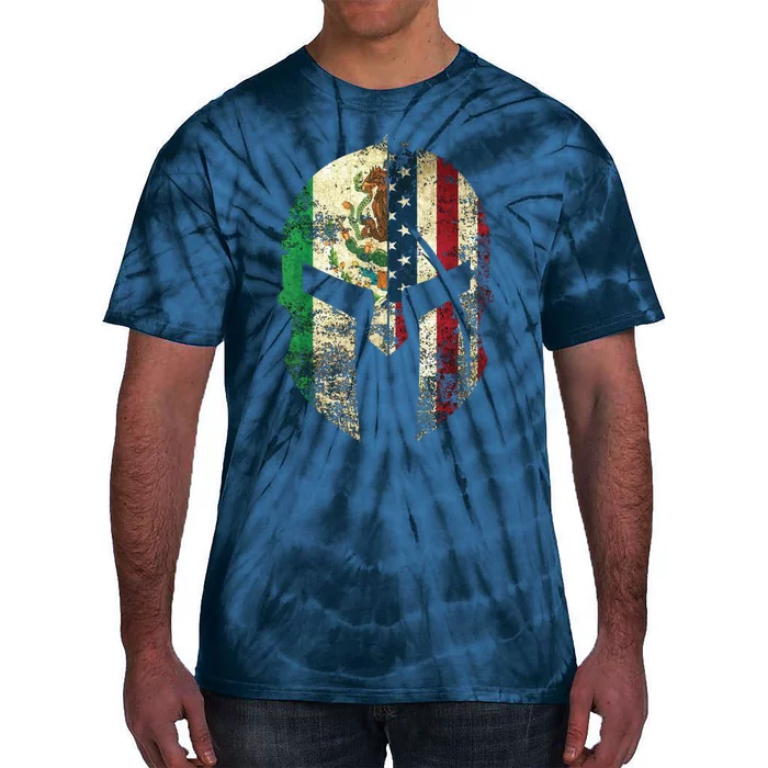 Mexican American Spartan Helmet Chicano Pride Tie-Dye T-Shirt