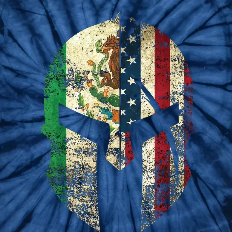 Mexican American Spartan Helmet Chicano Pride Tie-Dye T-Shirt