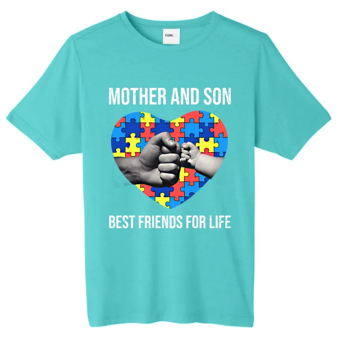 Mother And Son Best Friends For Life Autism Mom Mother's Day Great Gift ChromaSoft Performance T-Shirt