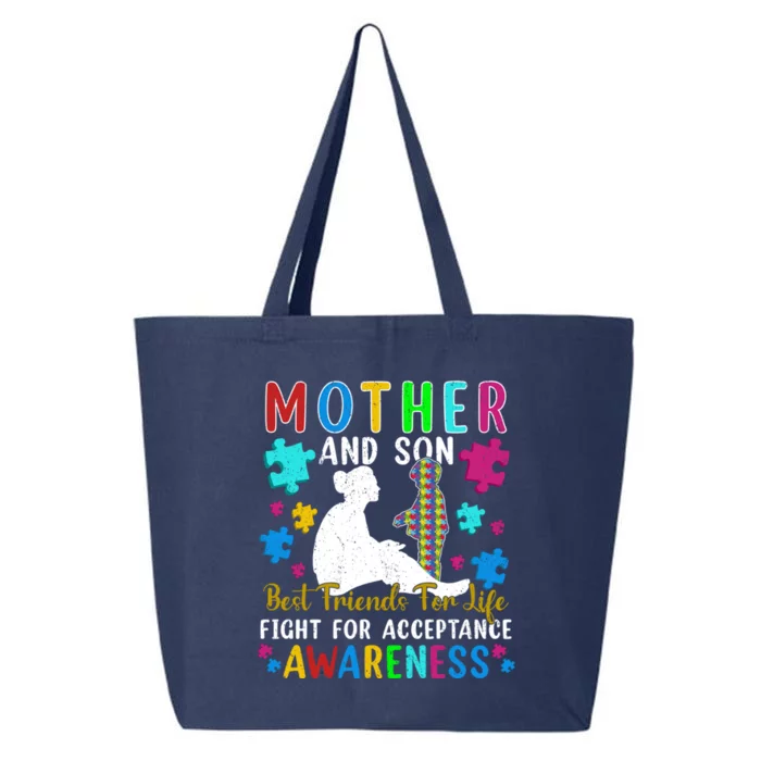 Mother And Son Best Friends For Life Autism Mom Awareness Gift 25L Jumbo Tote