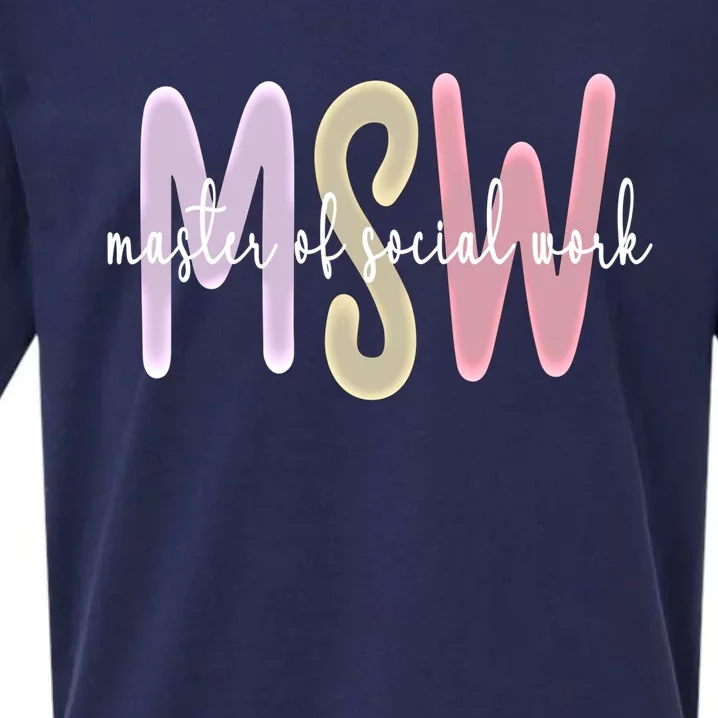 Msw Appreciation Social Worker Graduation Master's Degree Gift Sueded Cloud Jersey T-Shirt