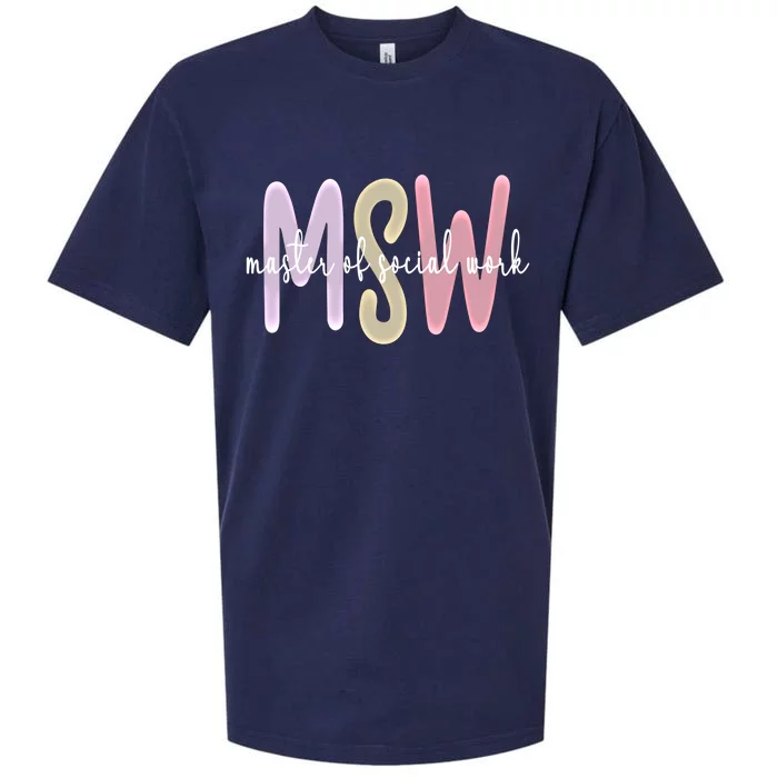 Msw Appreciation Social Worker Graduation Master's Degree Gift Sueded Cloud Jersey T-Shirt