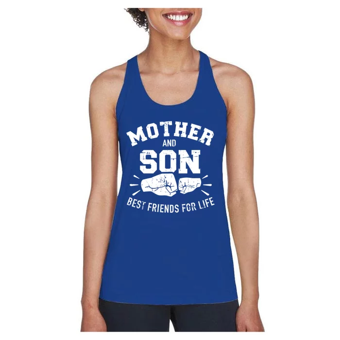 Mother And Son Best Friends For Life Mom Gift Women's Racerback Tank