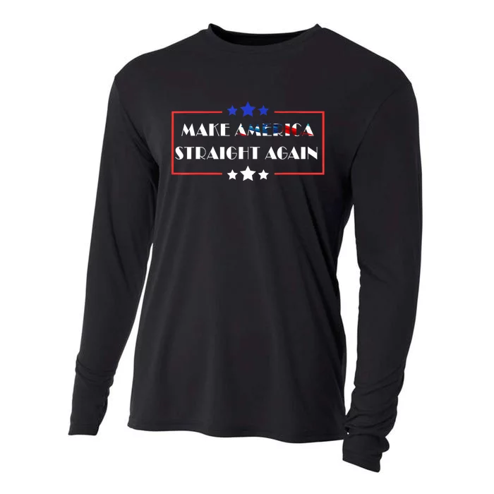 Make America Straight Again Political Funny Sarcastic Cooling Performance Long Sleeve Crew