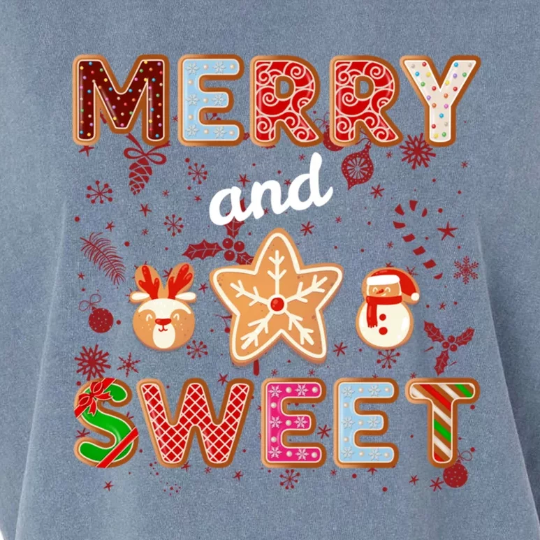 Merry And Sweet Christmas Cookies Baking Crew Holiday Xmas Gift Garment-Dyed Women's Muscle Tee