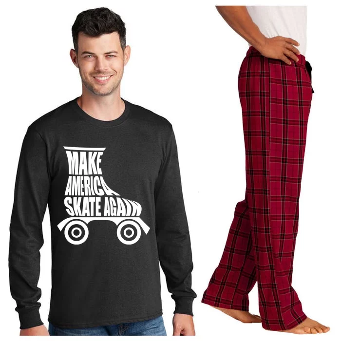 Make America Skate Again Gift Long Sleeve Pajama Set