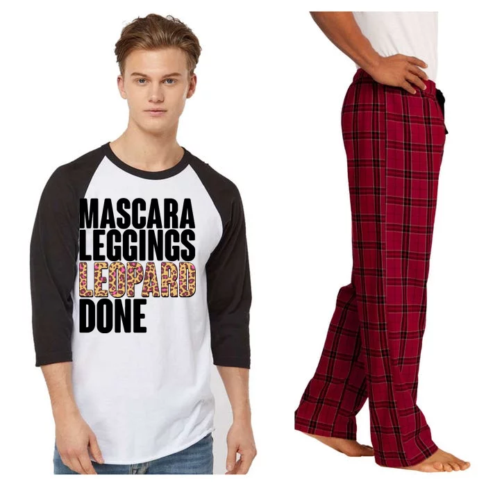 Mascara Leggings Leopard Done Raglan Sleeve Pajama Set