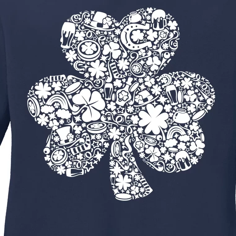 Mash-Up Irish Clover Ladies Long Sleeve Shirt