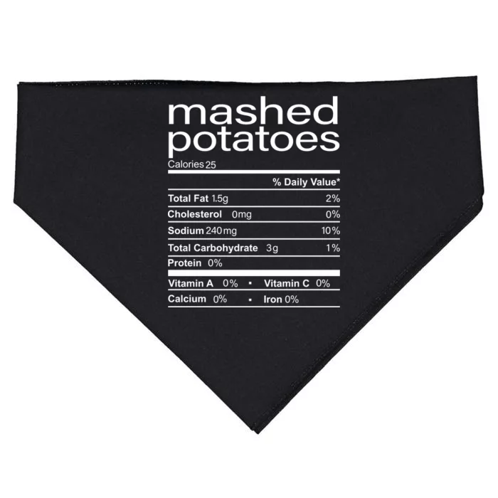 Mashed Potato Nutritional Facts Funny Thanksgiving USA-Made Doggie Bandana