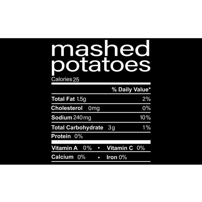 Mashed Potato Nutritional Facts Funny Thanksgiving Bumper Sticker