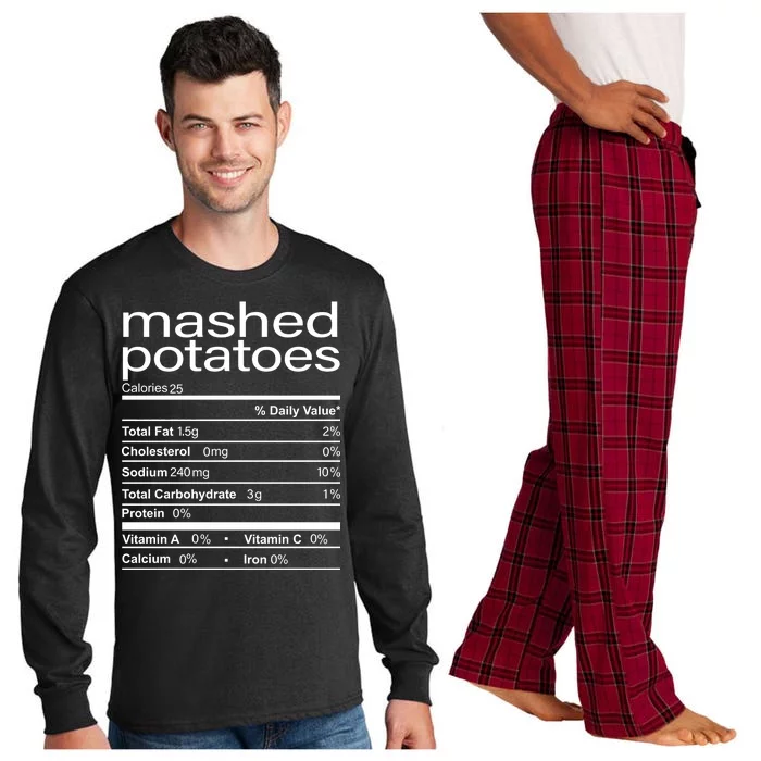 Mashed Potato Nutritional Facts Funny Thanksgiving Long Sleeve Pajama Set