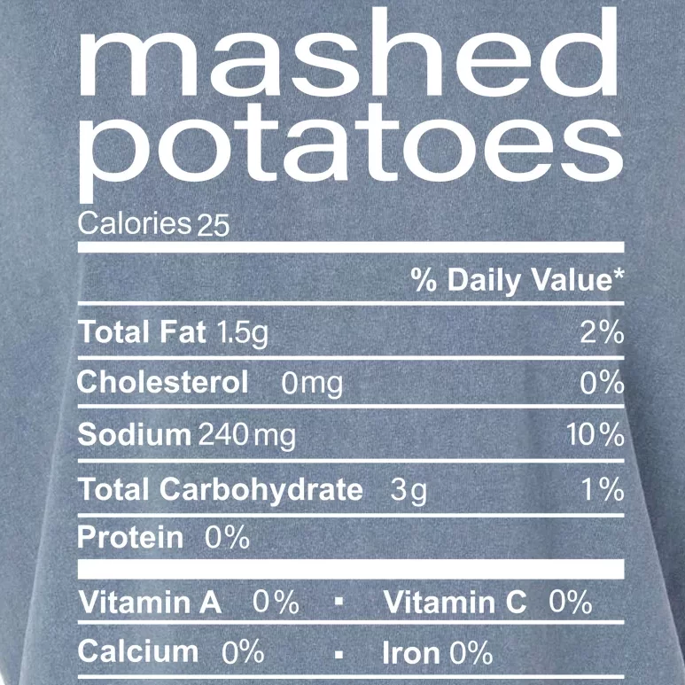 Mashed Potato Nutritional Facts Funny Thanksgiving Garment-Dyed Women's Muscle Tee