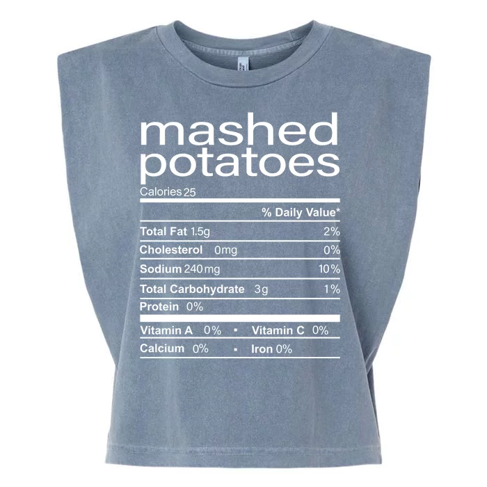 Mashed Potato Nutritional Facts Funny Thanksgiving Garment-Dyed Women's Muscle Tee