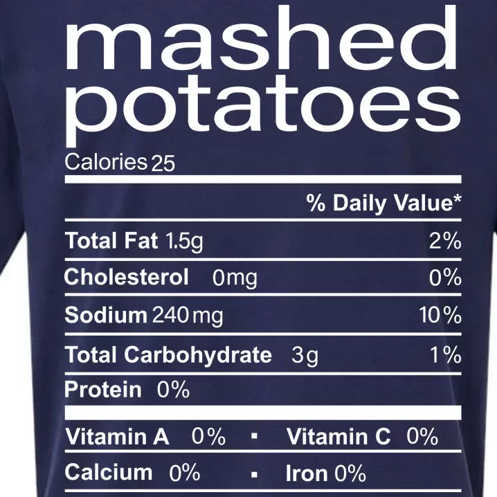 Mashed Potato Nutritional Facts Funny Thanksgiving Sueded Cloud Jersey T-Shirt