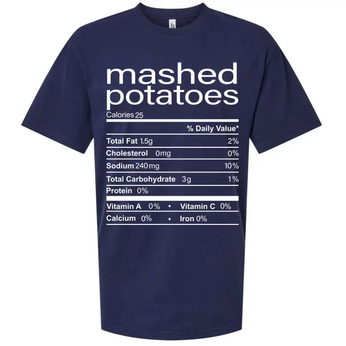 Mashed Potato Nutritional Facts Funny Thanksgiving Sueded Cloud Jersey T-Shirt