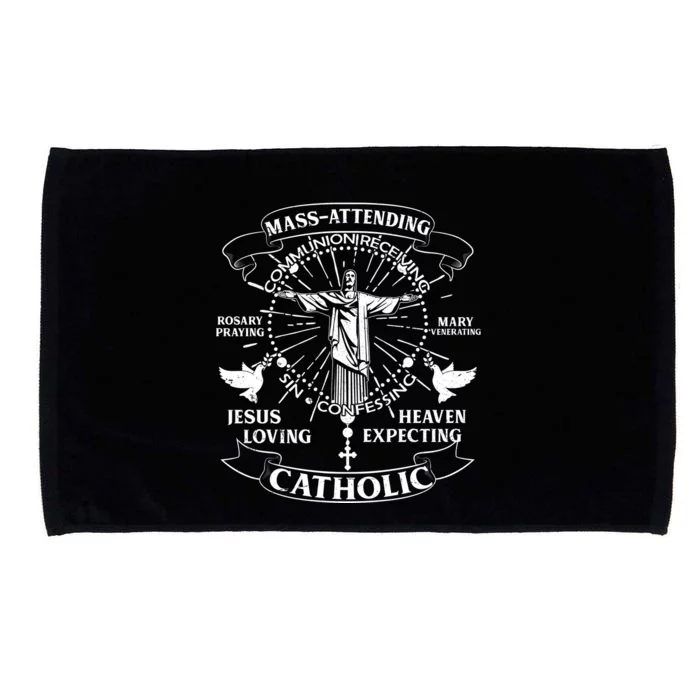 Mass Attending Catholic Microfiber Hand Towel