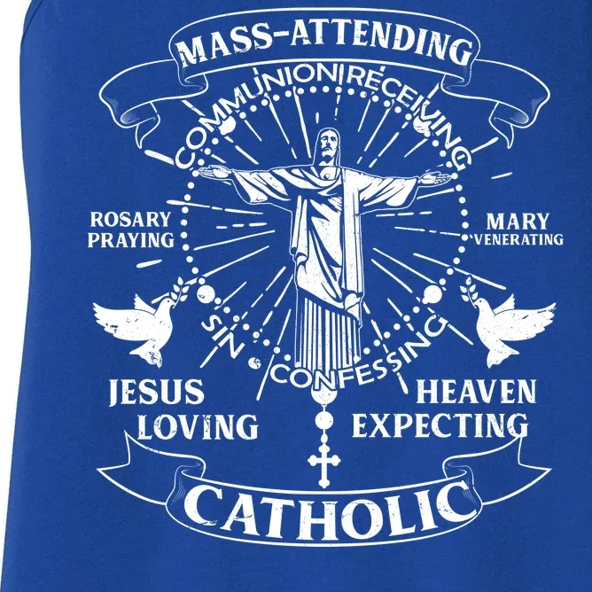 Mass Attending Catholic Women's Racerback Tank