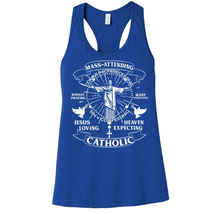 Mass Attending Catholic Women's Racerback Tank