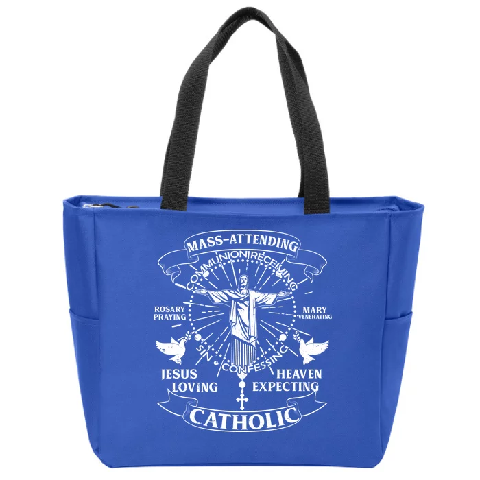 Mass Attending Catholic Zip Tote Bag